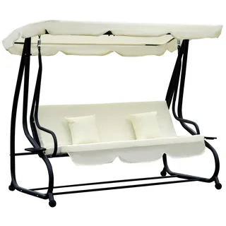 Outsunny Hollywoodschaukel creme 3-Sitzer 051CW0431