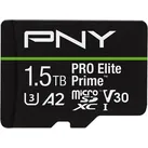 PNY microSD Pro Elite Prime 1.5TB (1500 GB, microSDXC, U3, UHS-I), Speicherkarte, Schwarz