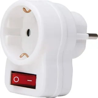 Kopp Schuko-Zwischenstecker mit Schalter, arktisweiß