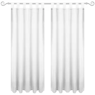 Bestgoodies Dekoschal Ellen Schlaufen Blickdicht 2er Pack - 140x225 cm Weiß,