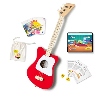 HILO Loog, Mini-Akustikgitarre mit 3 Saiten rot