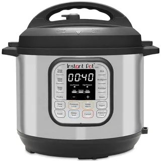 Instant Pot Duo 80 Elektro-Multikocher 1200 W, 7,6L, Edelstahl, - Schnellkochtopf, Schongarer, Reiskocher, Sautierpfanne, Joghurtbereiter, Dampfgarer und Sterilisator, Silber