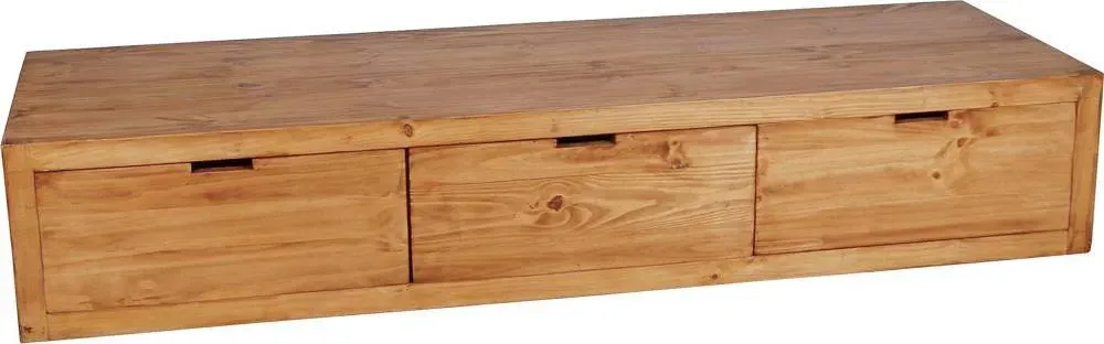 Mexico Lowboard, 195 cm, 3 Schubladen  Massivholz Pinie  Mexiko Möbel Mexikanisch
