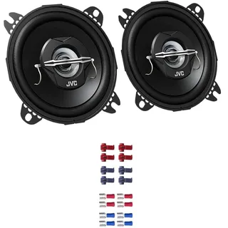 JVC Auto Lautsprecher Boxen CS-J420X 420 Watt 10 cm 2 Wege Koax passend für Peugeot 206cc Cabrio 2000-2007 Seiten Heck