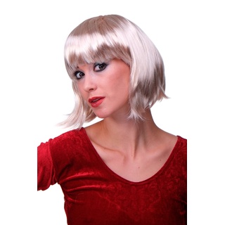 WIG ME UP - PW0114-P66 Sexy Party Perücke Bob Disco Kurz & Frech Go-Go Party Burlesque Hellblond Blond Goldblond PW0114-P66