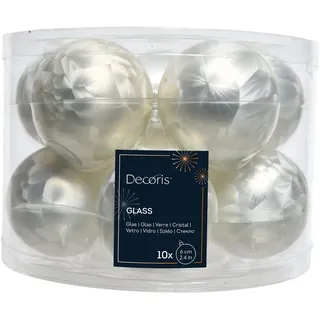 Kaemingk Weihnachtskugeln Weiß Eislack matt Glas 6cm