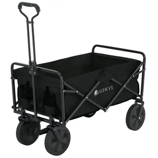 Juskys Bollerwagen 100 kg Tragkraft - Transportwagen faltbar - Einkaufen & Camping - Schwarz