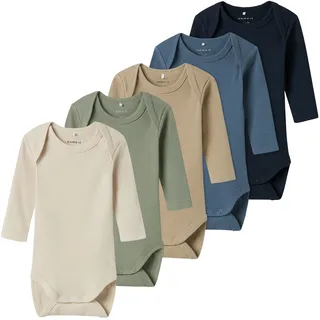 NAME IT baby Unisex Nbnbody 5P Ls Solid Rib, China Blue, Numeric_86