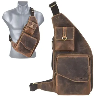 GREENBURRY Vintage Umhängetasche Leder 20 cm braun