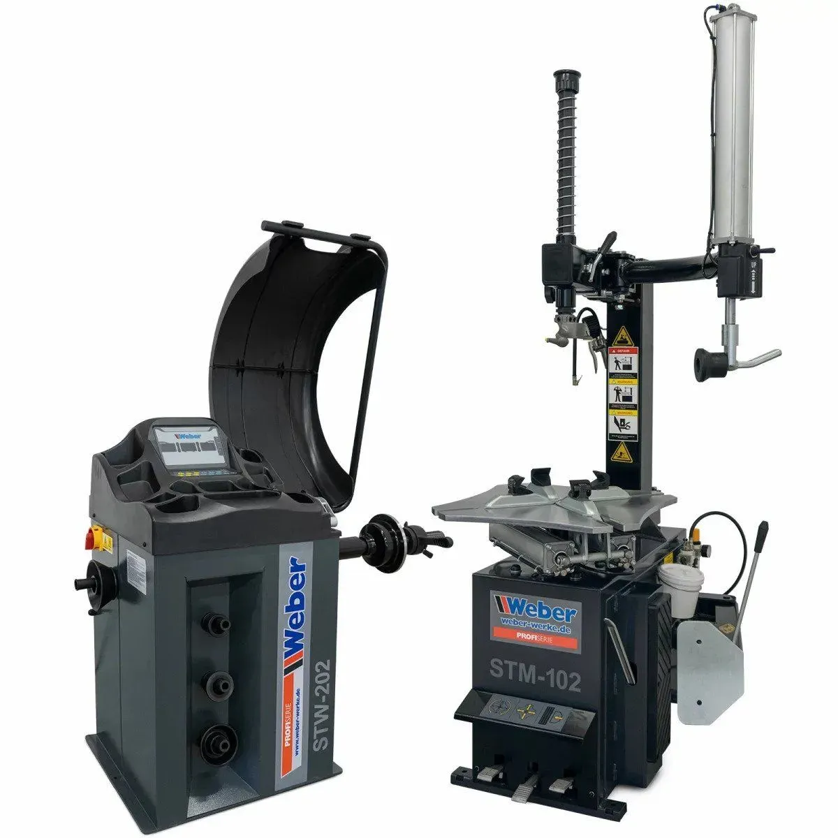 Weber Profi PKW Reifenmontiermaschine und Radwuchtmaschine mit Hilfsmontagearm