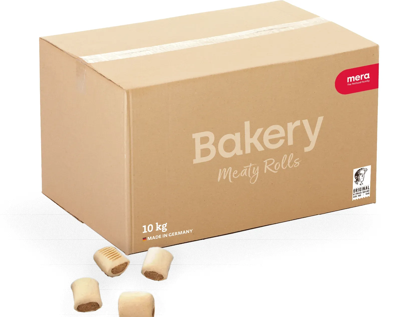 mera Bakery Meaty Rolls Leckerlie für Hunde | Die schmackhafte Belohnung | Hundesnacks | Lecker und gesund belohnen, trainieren und verwöhnen 10kg
