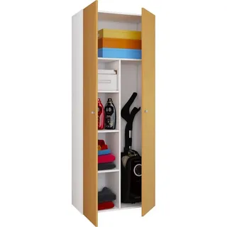VCM Mehrzweckschrank Holz Besenschrank Staubsauger Putzschrank Vandol K braun