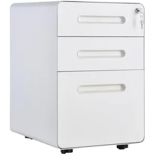 Vinsetto Aktenschrank, Weiß Metall, 48x59x39 cm