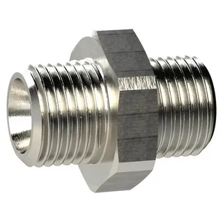 Riegler Doppelgewindenippel, M16x1,5 a., M16x1,5 a., SW 19, MS vern.
