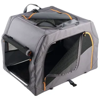 Hunter Hundetransportbox Alu-Gestell 61x45,5x43 cm, anthrazit/orange