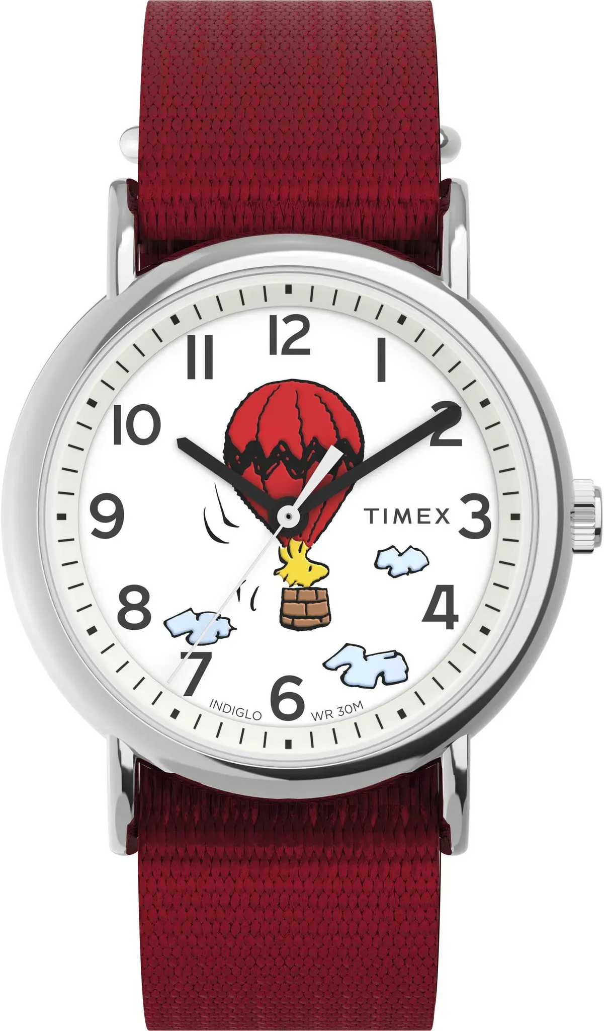 Quarzuhr TIMEX "PEANUTS WEEKENDER", rot, Armbanduhren, Damen, Quarzuhr, Armbanduhr, Damenuhr,Textilarmband,analog