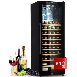 Klarstein Barossa 54 Uno Weinkühlschrank 155 L 54 Flaschen Glastür Touch LED