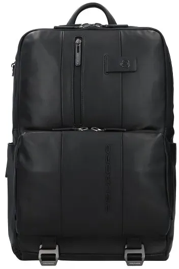 Piquadro Urban Air Business-Rucksack Leder 44 cm Laptopfach  schwarz