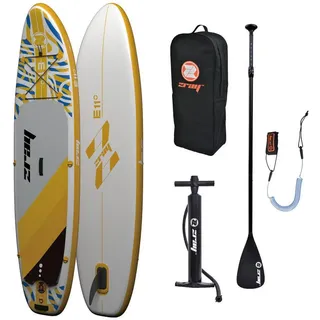 Zray E11 SUP gelb Kunststoff, Grafikmuster, Bootsförmig, 81x13x335 cm, unisex, Freizeit, Pools und Wasserspaß, Stand Up Paddle Board Komplettset mit Paddel Pumpe Transporttasche Sicherheitsleine