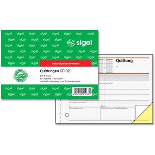 Sigel Quittung A6 quer, 2x40 Blatt