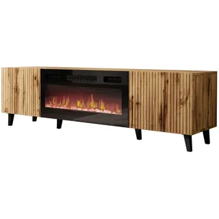 Mirjan24 Tv-Element, Braun, Holzwerkstoff, Holz Optik, Rechteckig,Rechteckig, 181x50x42 cm, Wohnzimmer, Wohnwände, Lowboards, Lowboards stehend