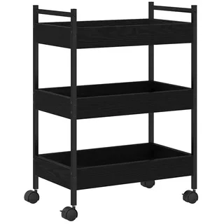 vidaXL Küchenwagen Schwarz Eiche 50x30x70 cm Holzwerkstoff
