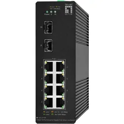 LevelOne Switch 10x GE IGS-2110P 2xSFP, 8x PoE Outputs (10 Ports), Netzwerk Switch, Schwarz