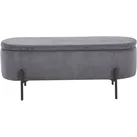 Hockerbank SALESFEVER "Hockerbank im stilvollen Look", grau (grau, schwarz), B:110cm H:44cm T:40cm, Cord-Stoff (88% Polyester/12% Nylon), Metall, Hocker, aufklappbar, mit Stauraumfunktion