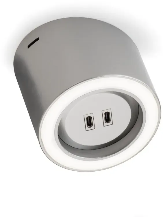 Naber 7063384 Unika 5 Farbwechsel LED rundmit 2-fach USB C AnschlussEdelstahl...