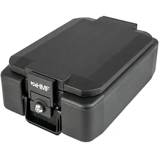 HMF 250442 Feuerfeste Geldkassette abschließbar, DIN A4, 41 x 28 x 15,5 cm, Schwarz