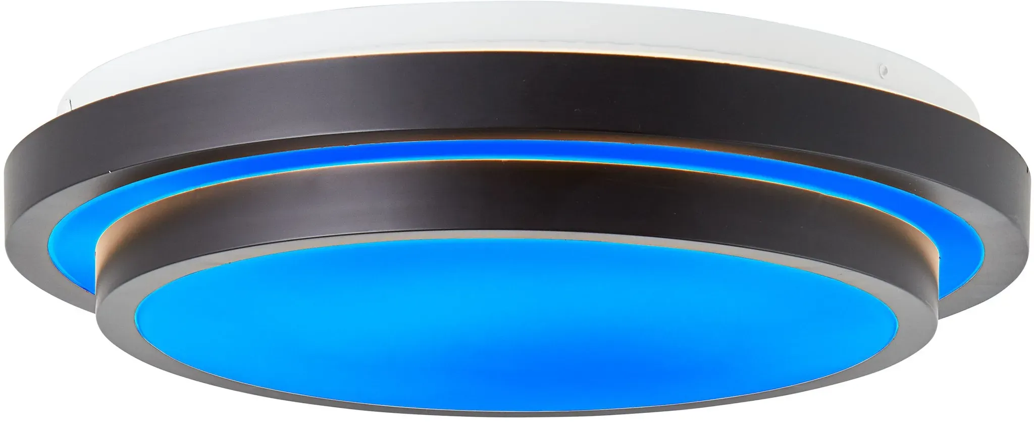 Brilliant smart LED Deckenleuchte Ontario schwarz 16W CCT RGB mit Fernbedienung ...