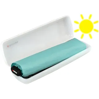 Knirps Taschenschirm US.050 Ultra Light Slim mit UV-Schutz im Etui - aqua - 90 cm