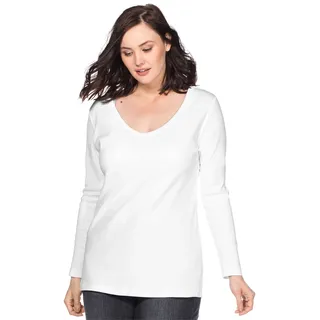 sheego Langarmshirt in weiß | Gr.: 48/50