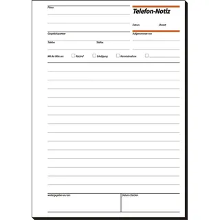 Sigel Telefonnotiz Formularbuch TN515