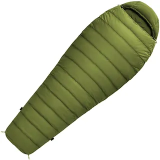 Norskskin Mumienschlafsack Norskskin Ultralight 220 Grün Koppelbar Extrem - 6°C Schlafsack mit Kopfkissenfach (Reißverschluss Links)