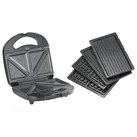 3in1-Sandwichmaker, Waffeleisen & Tischgrill, Anti-Haft, 800 Watt
