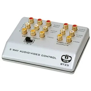 B-Tech 3-Way Audio Video Control (rca), BT25S (Control (rca) Silver) - B-tech