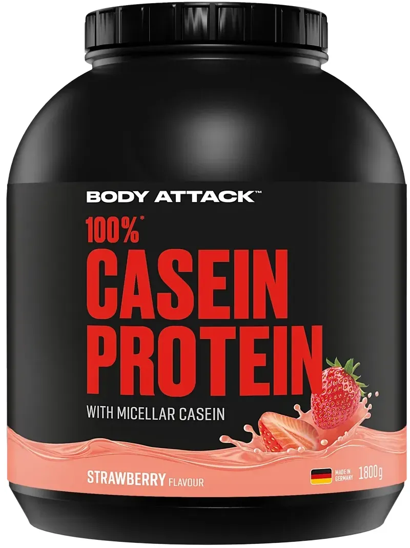 Body Attack - 100 % Casein Protein - 1800gStrawberry