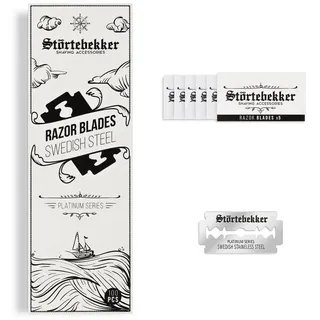Störtebekker Shaving Accessories Störtebekker® Premium - 100 scharfe Rasierklingen für Rasierhobel & Rasiermesser - aus schwedischem Edelstahl - für empfindliche Haut - inkl. hochwertiger Verpackung