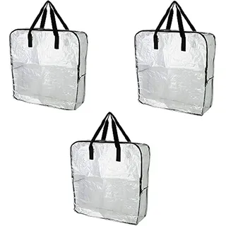 IKEA DIMPA 3 pieces extra large storage bag, clear heavy pockets, moth and moisture protection storage pockets.
