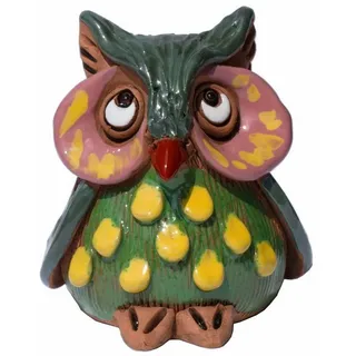 Kaufhaus le petit Tierfigur Gartenstecker Eule Vogel Garten Deko Zaunhocker Skulptur Objekt Figur, Dekofigur, Tierfigur aus Keramik