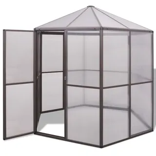 vidaXL Gewächshaus 2,4 x 2,11 x 2,32 m braun