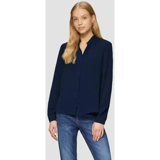 QS Durchgeknöpfte Bluse aus Crêpe tiefblau 36