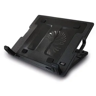 ACT Laptop Kühler 17 Zoll, Business Laptop Ständer Höhenverstellbar (5 Ergonomische Positionen), 1 Leiser Lüfter für das Büro, USB Port - AC8110