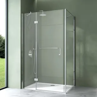 mai & mai Duschkabine 90x120 cm, ESG-Sicherheitsglas mit Lotus-Effekt schmutzabweisender NANO-Beschichtung Echtglas-Dusche R04k - Mai&mai