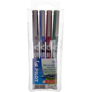 Pilot Pen PILOT Tintenroller Hi-Tecpoint V5, 4er Etui, farbig sortiert