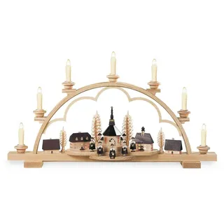 Müller GmbH Müller Schwibbogen Seiffener Dorf natur komplett elektrisch