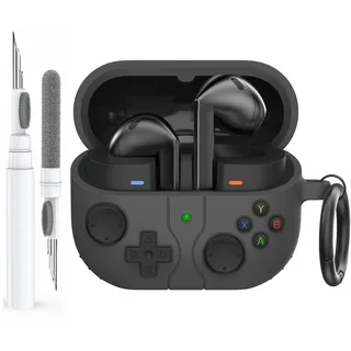 AhaStyle Silikonhülle für Samsung Galaxy Buds3 und Galaxy Buds3 Pro (2024) mit Reinigungsset Retro Handheld Spielkonsole Design Skin für Samsung Galaxy Buds3 Serie Unterstützt Drahtloses Aufladen