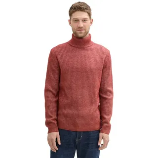 Tom Tailor Rollkragenpullover, mit Rollkragen, Gr. XL, dark burgundy red white core, , 21307037-XL