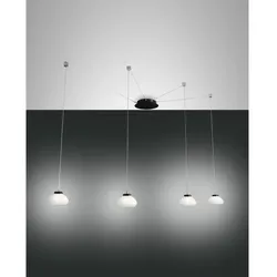 Fabas Luce LED Pendelleuchte ARABELLA 2, 4-flammig, 32W 3000K 3020lm, dimmbar, Weiß FAB-3547-49-102